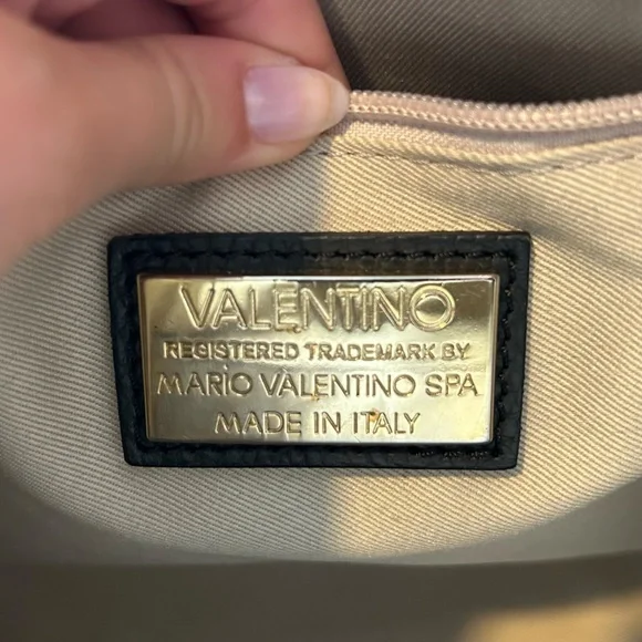 Valentino | Minimi Rock Leather Studded Satchel | Black | Top Handle Bag - Picture 4 of 8